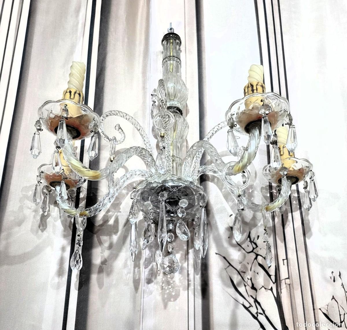 Antig&uuml;edades: Aplique de pared en cristal tipo ara&ntilde;a - Foto 4