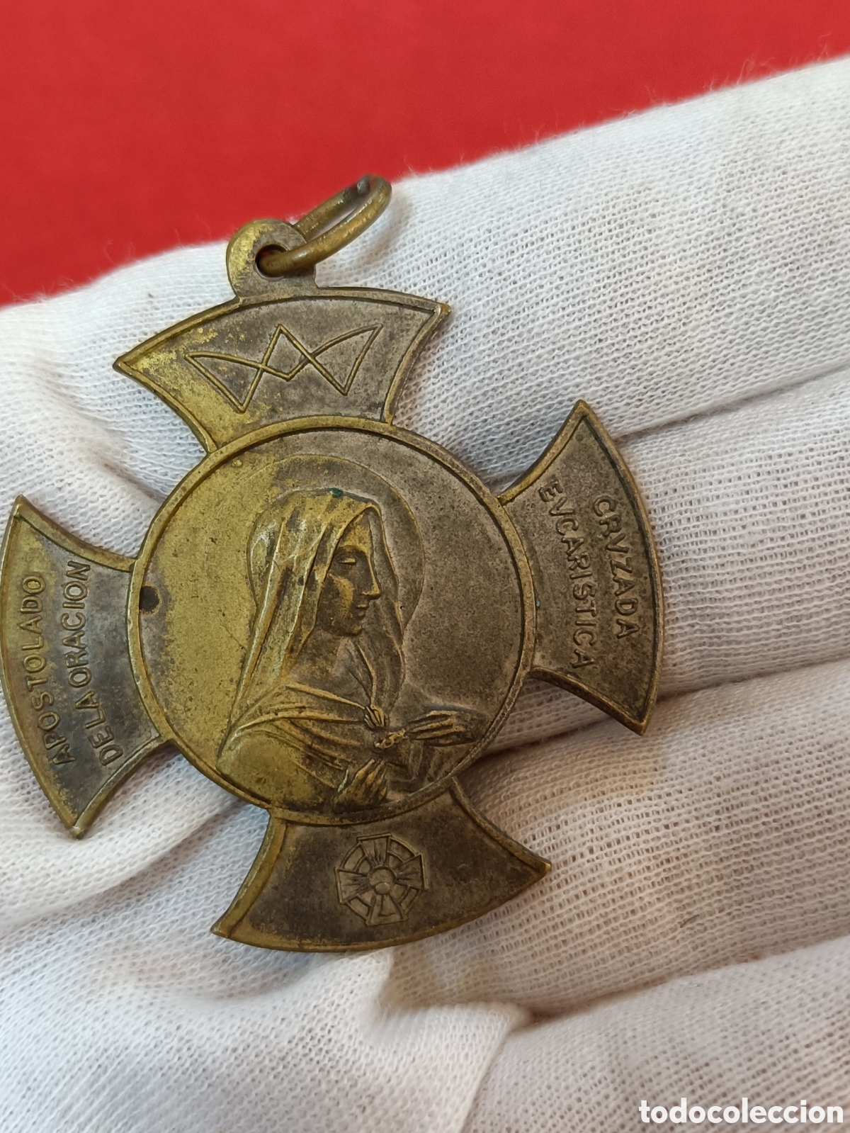 Antig&uuml;edades: ANTIGUA MEDALLA RELIGIOSA. CRUZADA EUCAR&Iacute;STICA - Foto 2