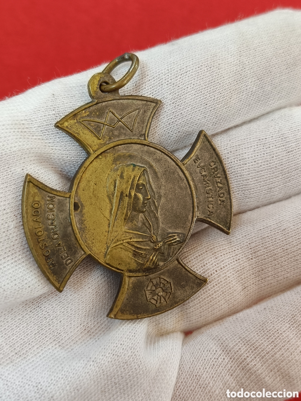 Antig&uuml;edades: ANTIGUA MEDALLA RELIGIOSA. CRUZADA EUCAR&Iacute;STICA - Foto 3