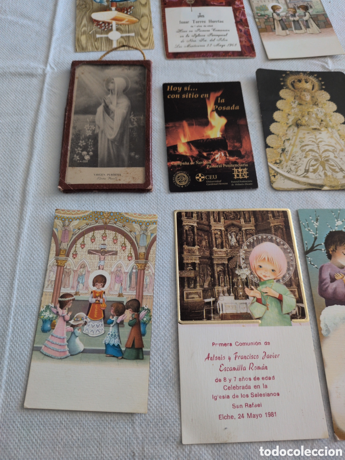 Antig&uuml;edades: Lote de 15 estampitas y calendarios religiosos - Foto 2