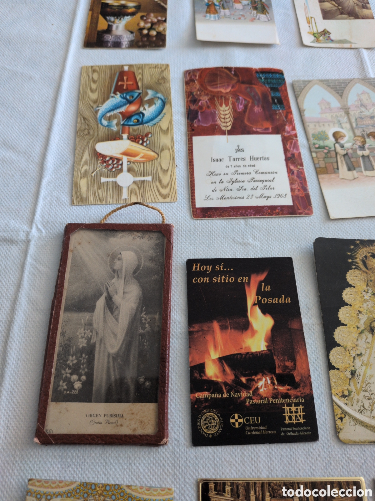 Antig&uuml;edades: Lote de 15 estampitas y calendarios religiosos - Foto 3
