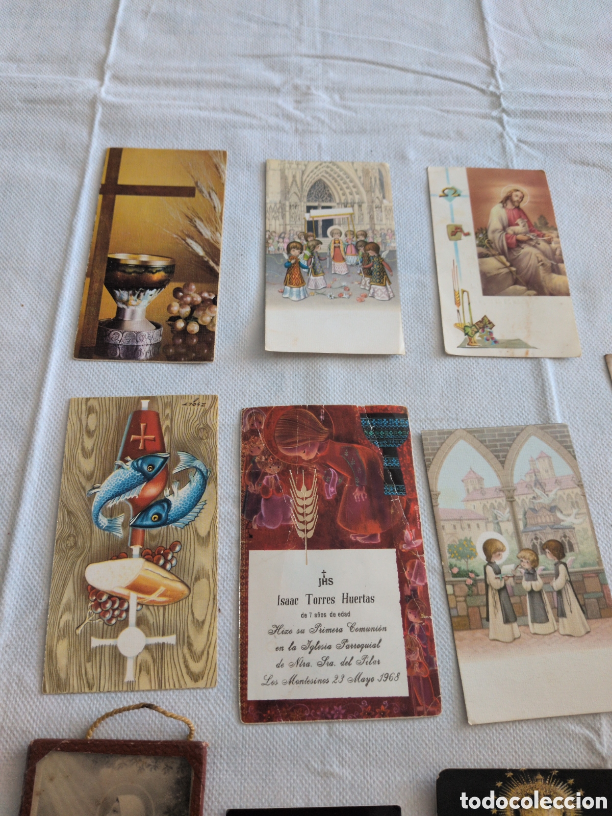 Antig&uuml;edades: Lote de 15 estampitas y calendarios religiosos - Foto 4