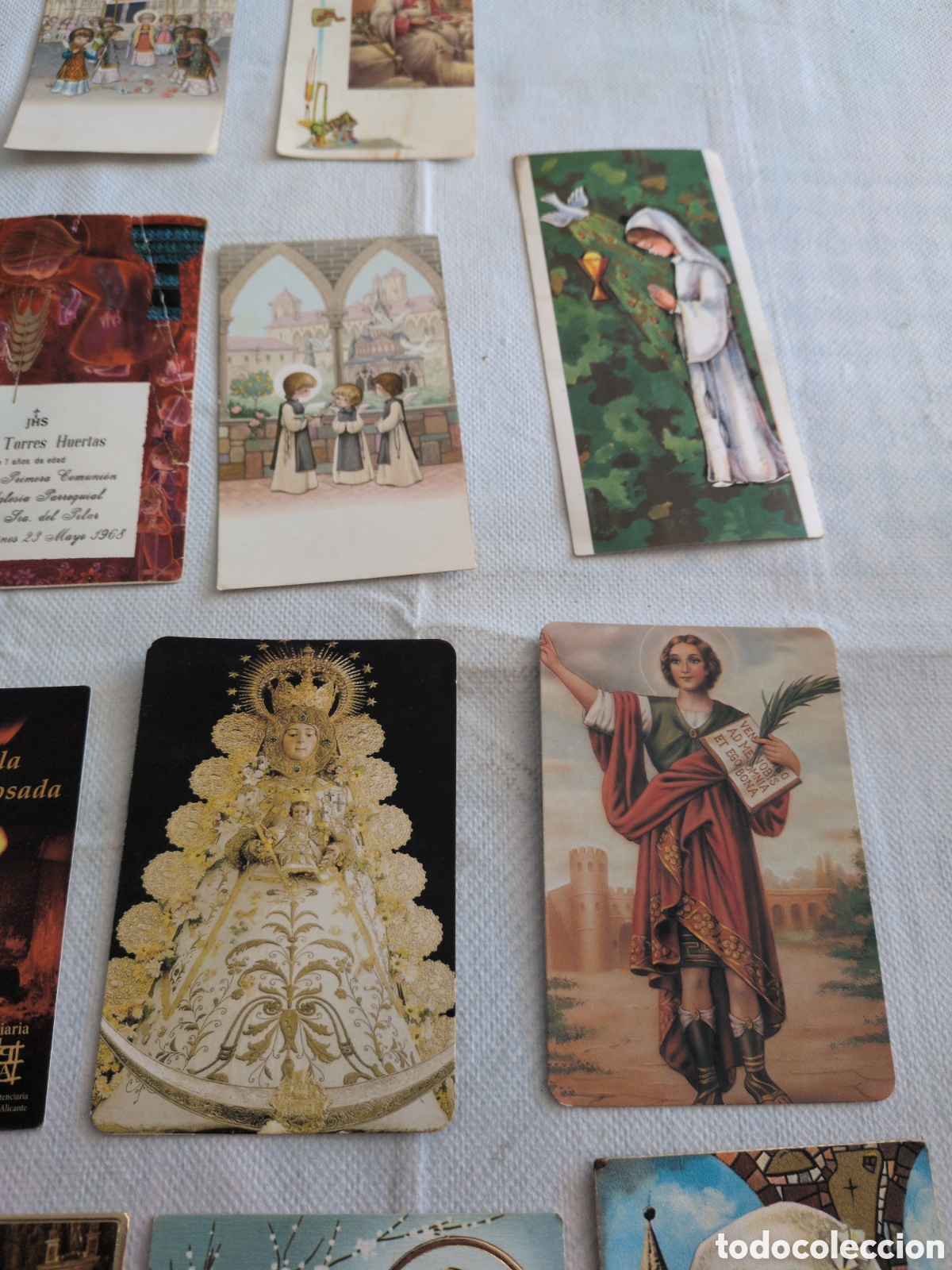 Antig&uuml;edades: Lote de 15 estampitas y calendarios religiosos - Foto 6