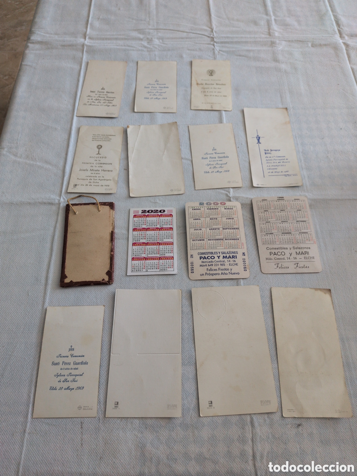 Antig&uuml;edades: Lote de 15 estampitas y calendarios religiosos - Foto 8