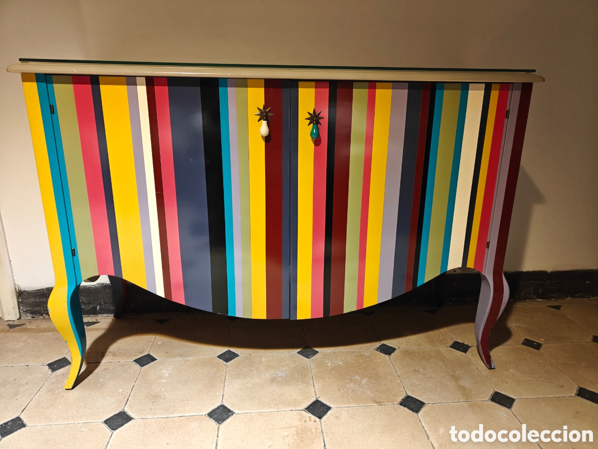 Antig&uuml;edades: Aparador multicolor madera con dos estantes - Foto 2
