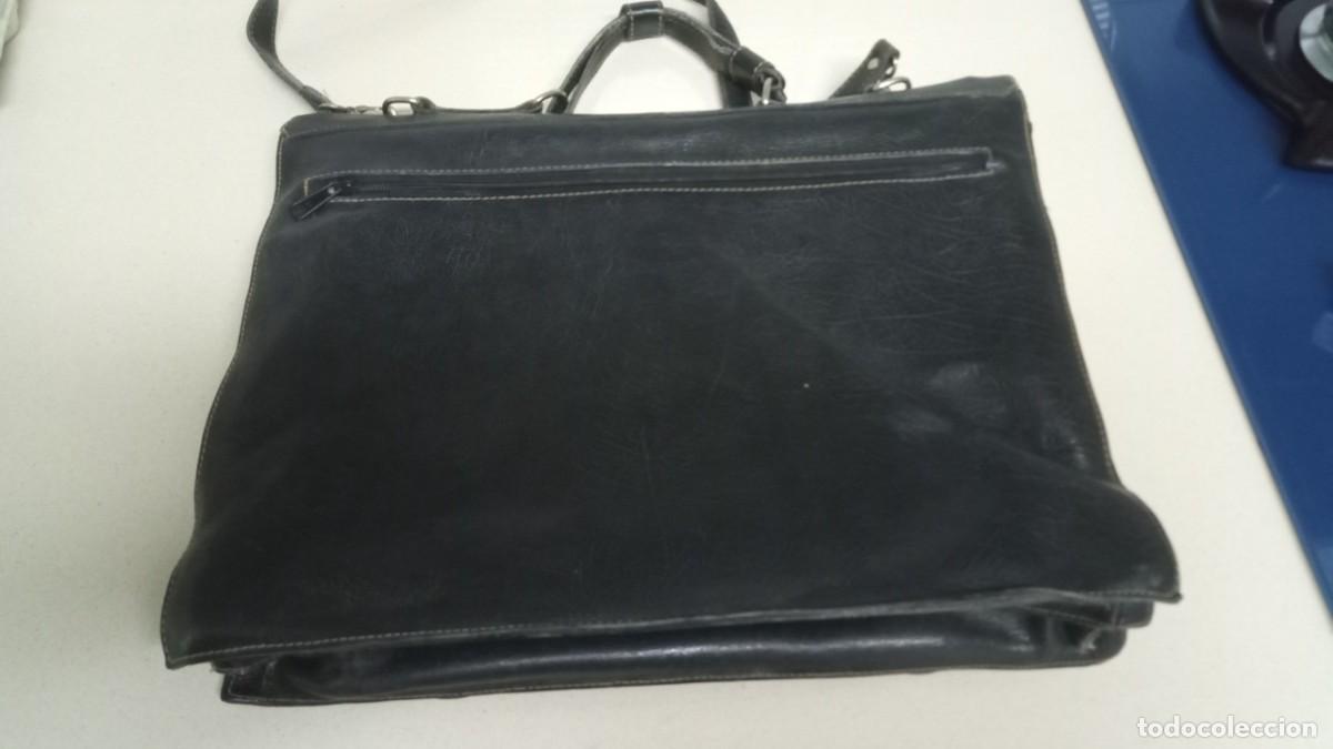 Antig&uuml;edades: Bolso de cuero, antiguo - Foto 2