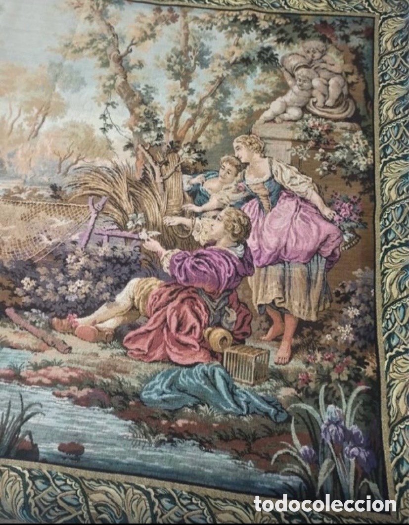 Antig&uuml;edades: Tapiz Frances tema campestre - Foto 3