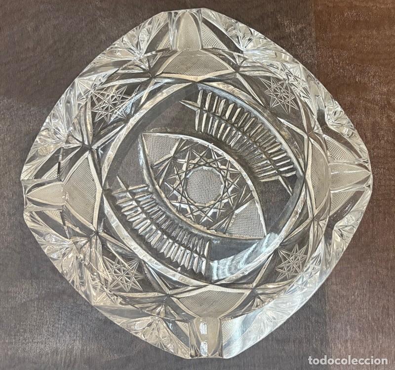 Antig&uuml;edades: Cenicero de Cristal Tallado - Foto 5