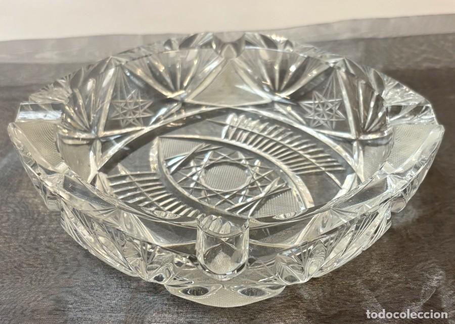 Antig&uuml;edades: Cenicero de Cristal Tallado - Foto 7