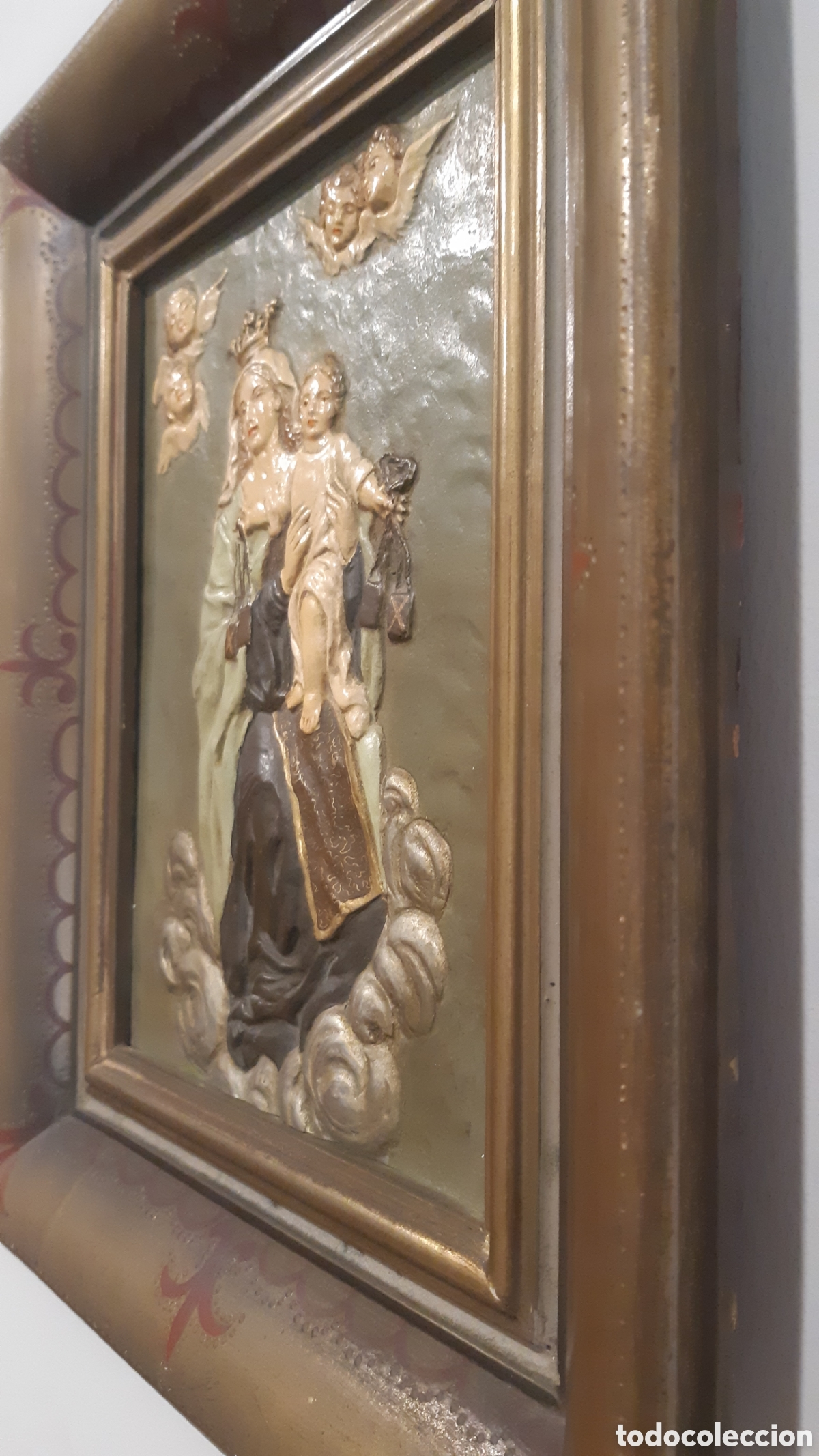 Antig&uuml;edades: Cuadro antiguo Virgen del Carmen - Foto 2