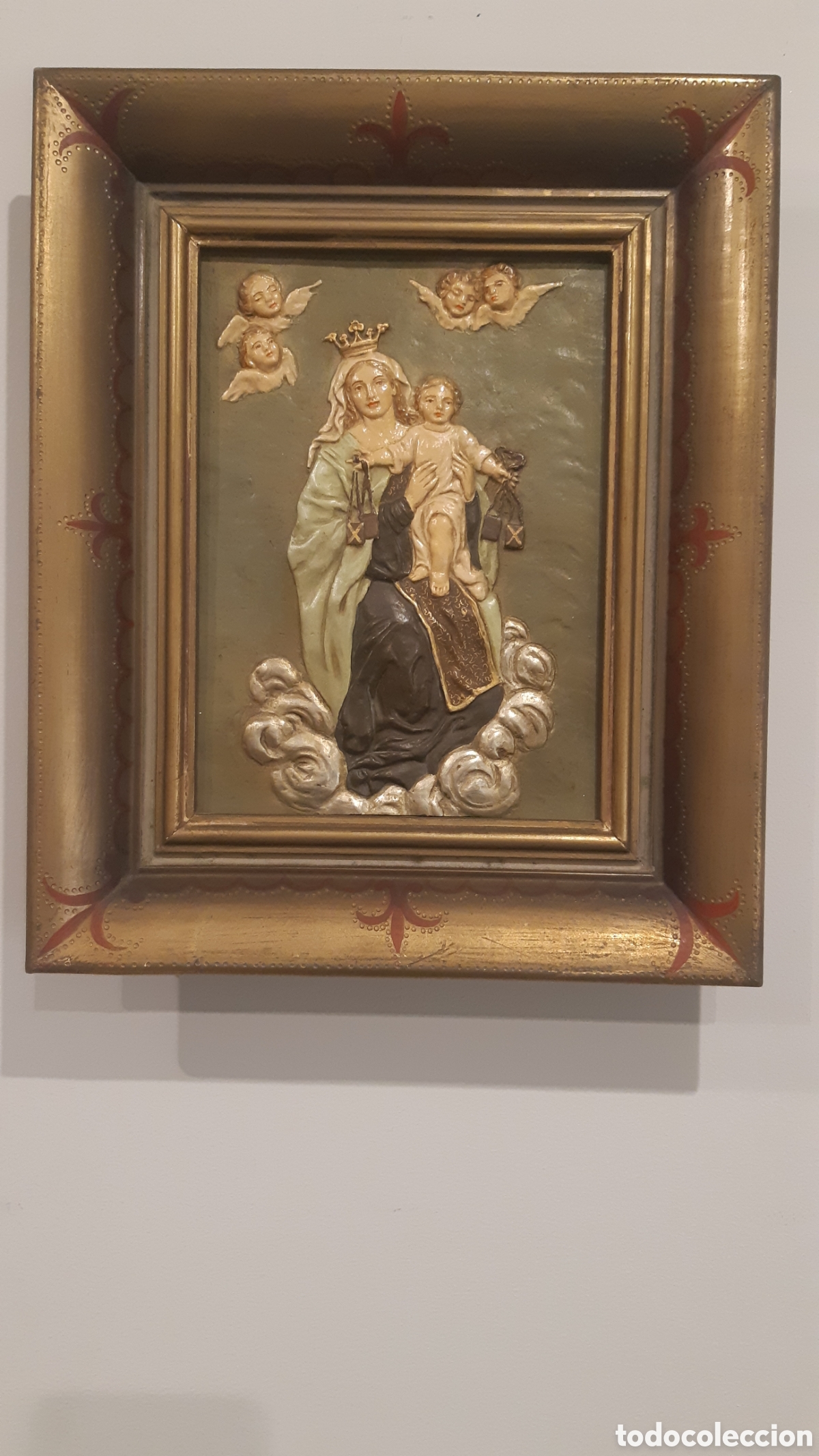 Antig&uuml;edades: Cuadro antiguo Virgen del Carmen - Foto 1