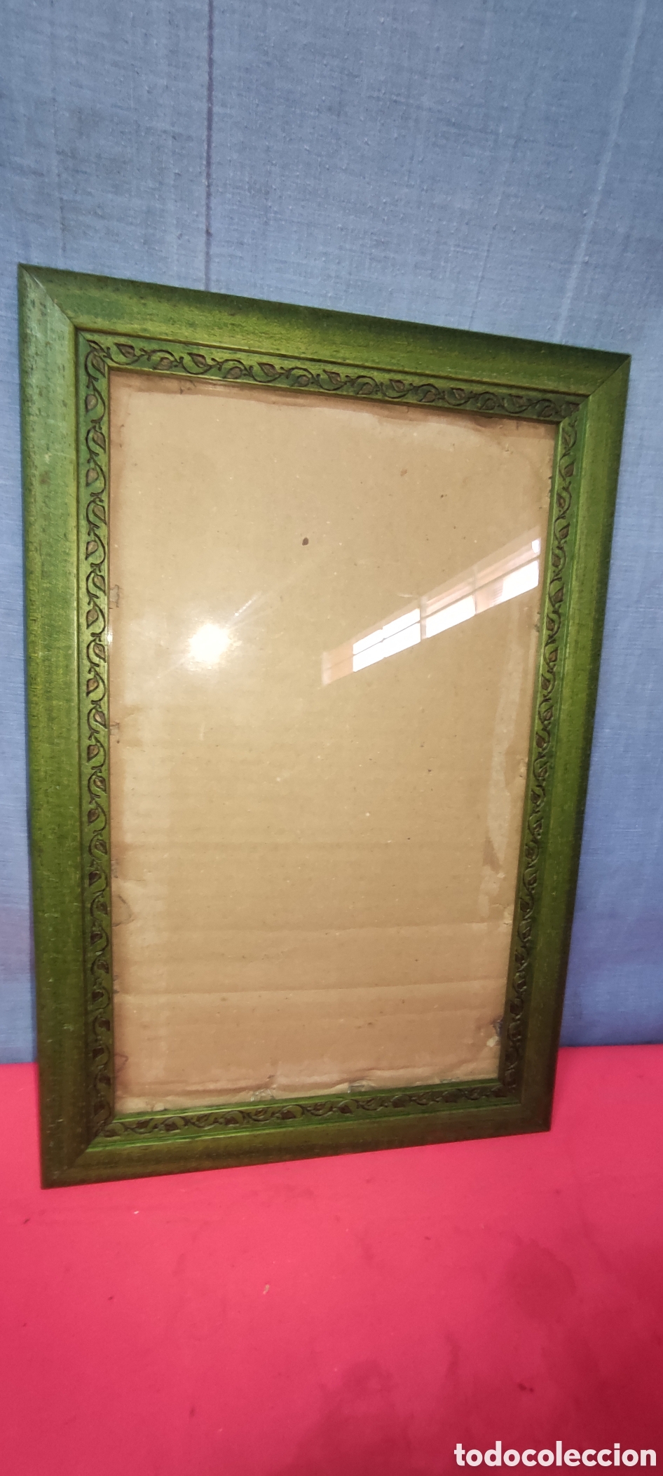 Antig&uuml;edades: Marco de madera y cristal vintage - Foto 2