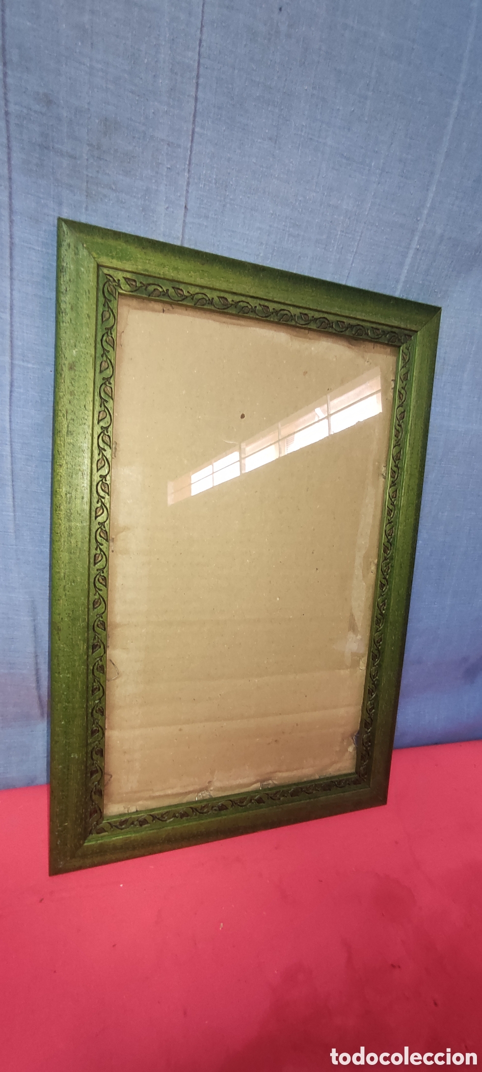 Antig&uuml;edades: Marco de madera y cristal vintage - Foto 3