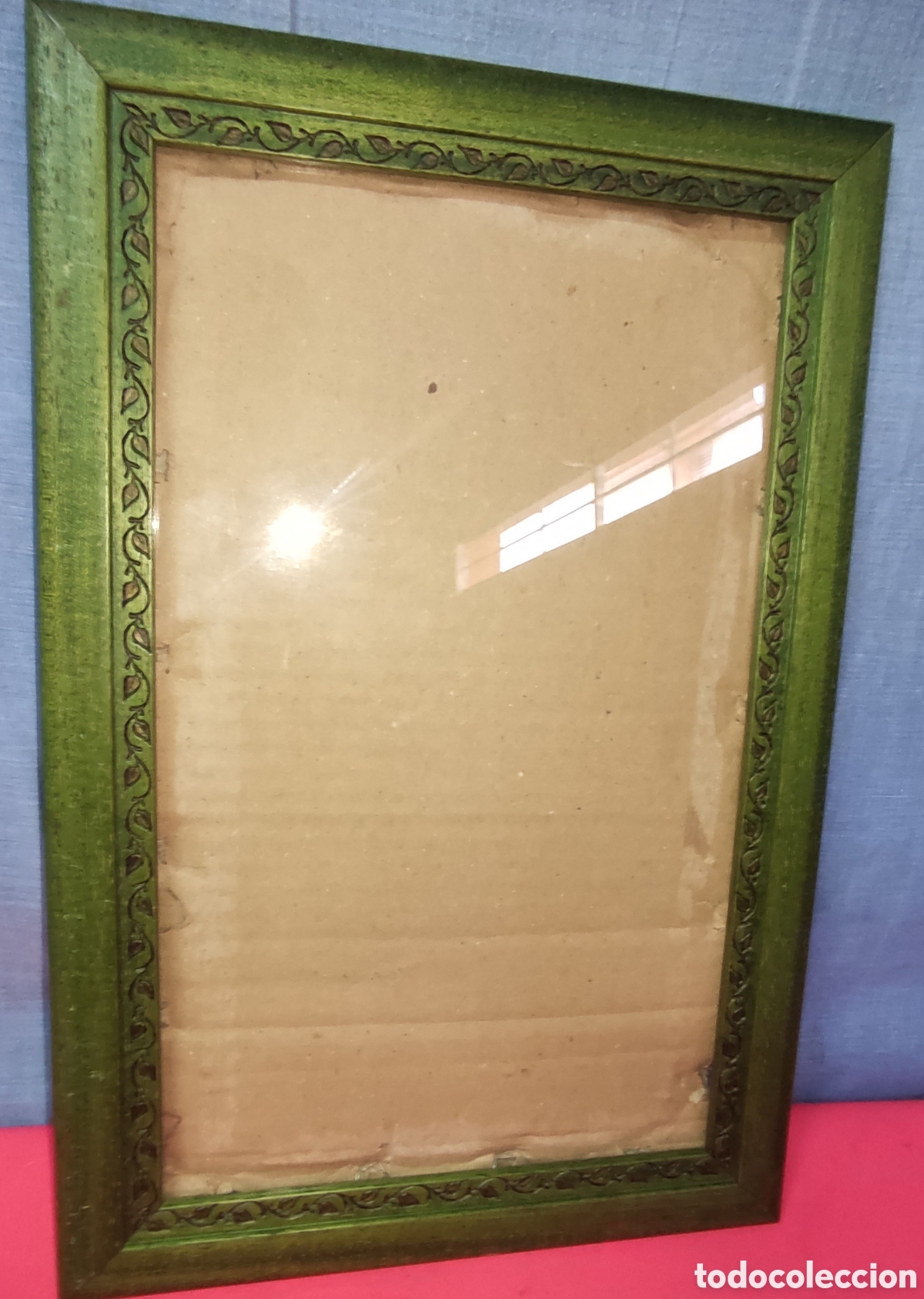 Antig&uuml;edades: Marco de madera y cristal vintage - Foto 1