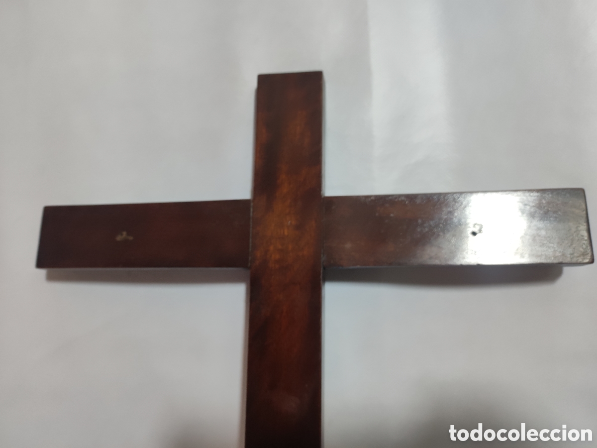 Antig&uuml;edades: Cruz de madera de caoba - Foto 3
