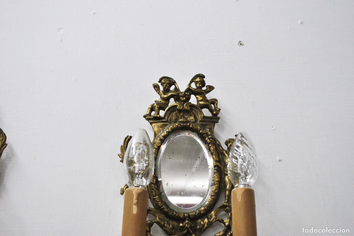 Antig&uuml;edades: APLIQUES DE BRONCE QUERUBINES LUIS XVI - Foto 2