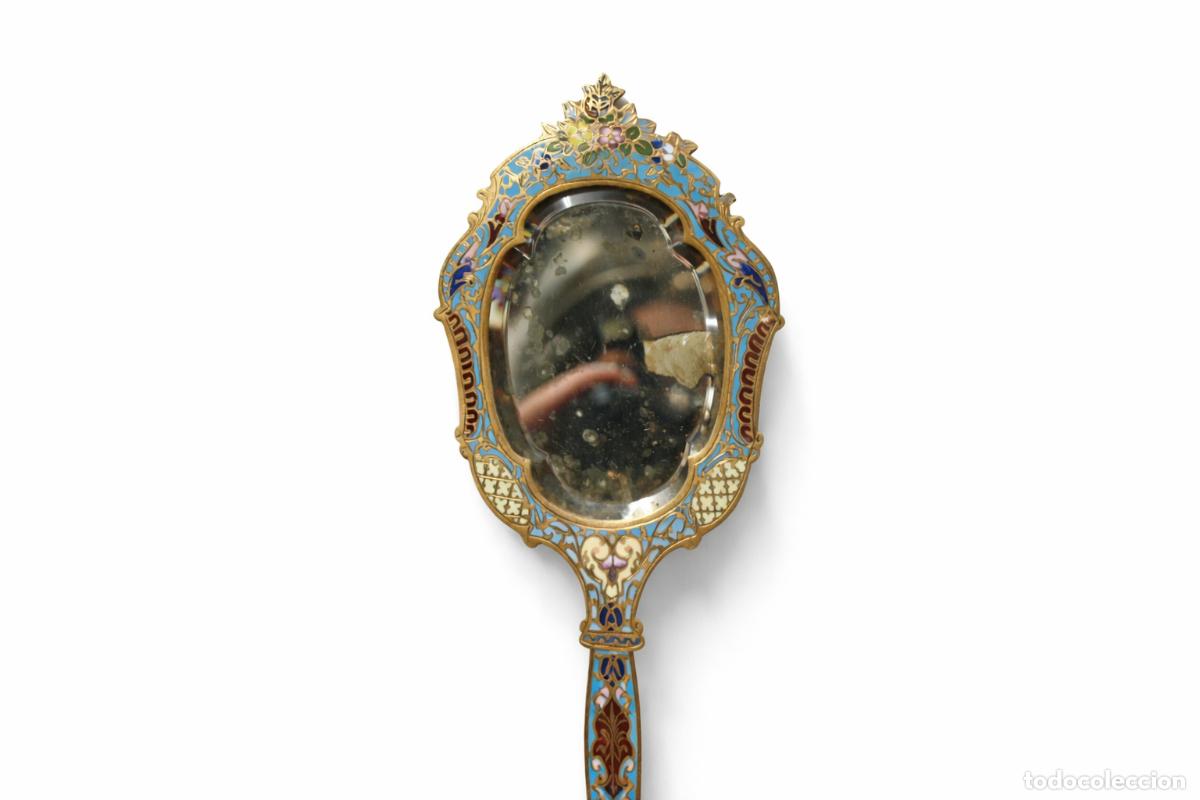 Antig&uuml;edades: ESPEJO TOCADOR ESMALTE CLOISONN&Eacute; - Foto 2