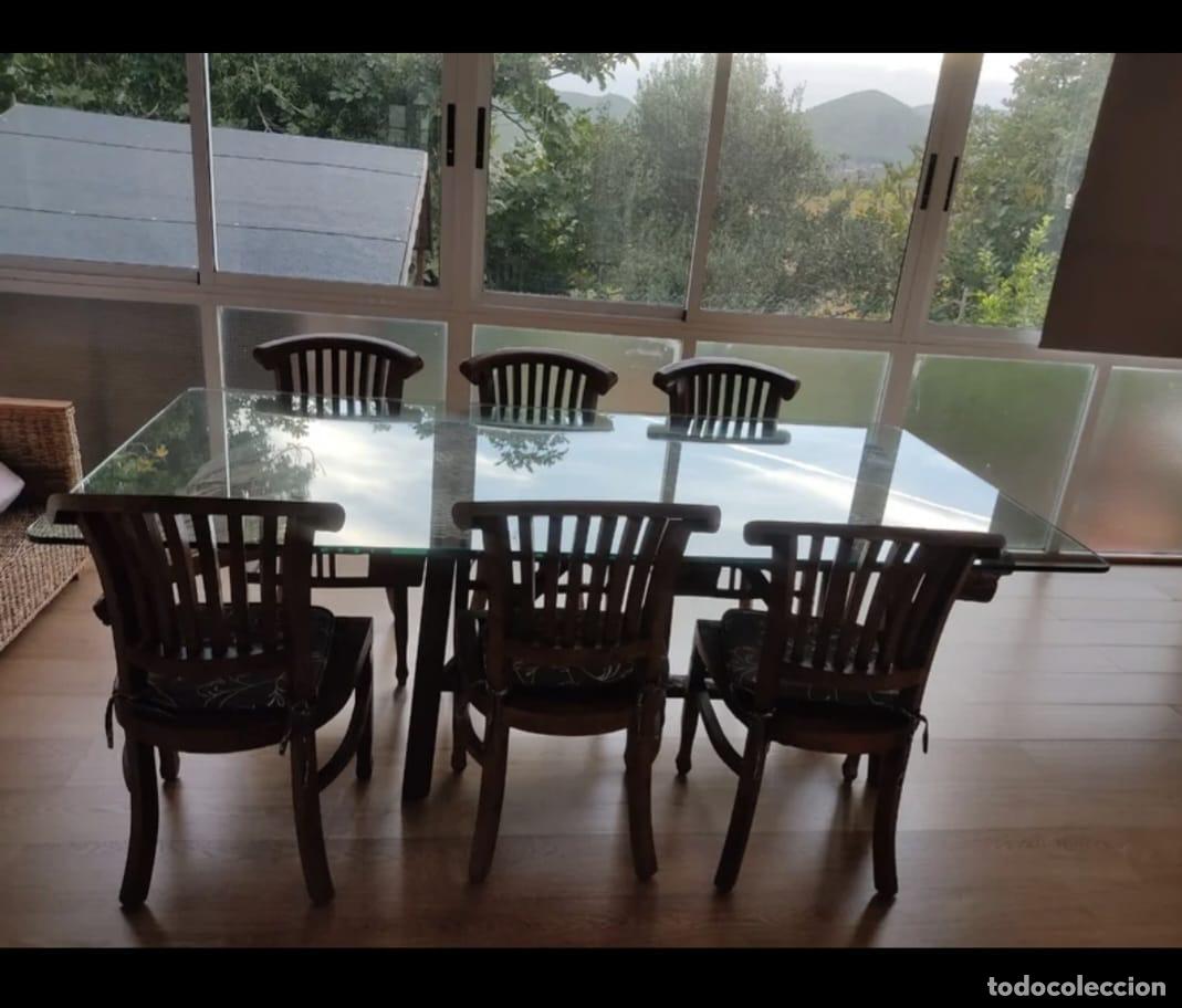 Antig&uuml;edades: mesa de cristal de rastrillo - Foto 2