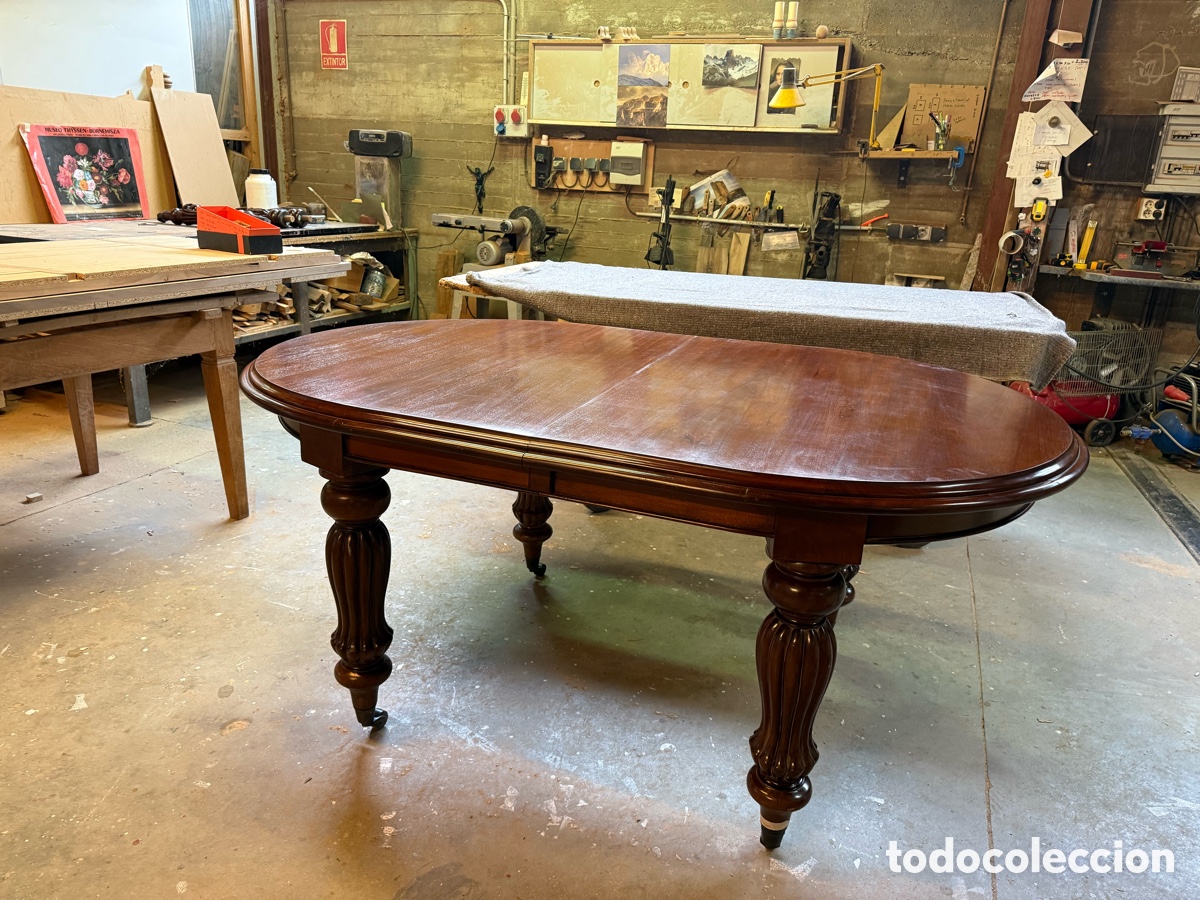 Antig&uuml;edades: Mesa ovalada inglesa en caoba - Foto 9