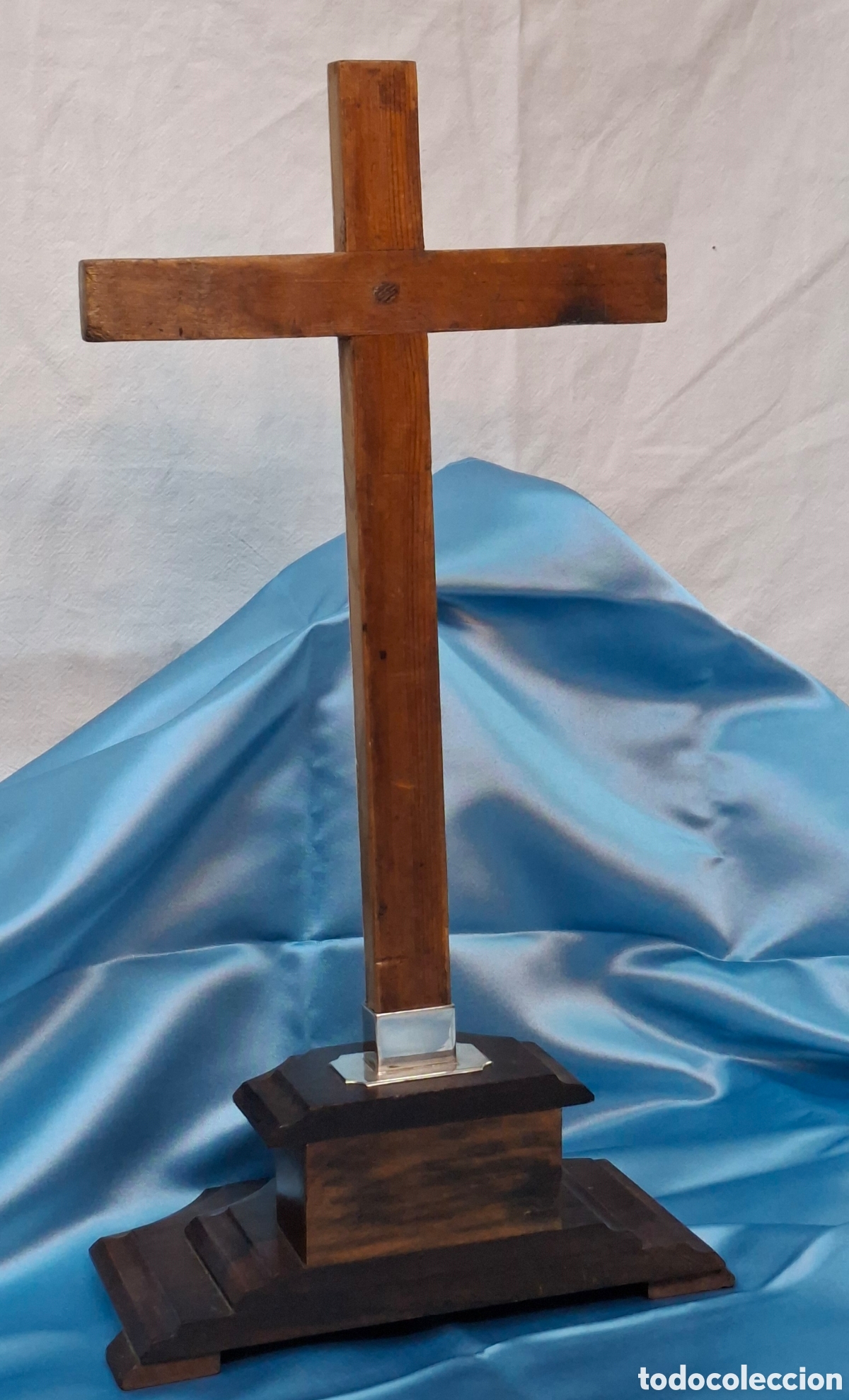 Antig&uuml;edades: Crucifijo de plata y madera - Foto 5