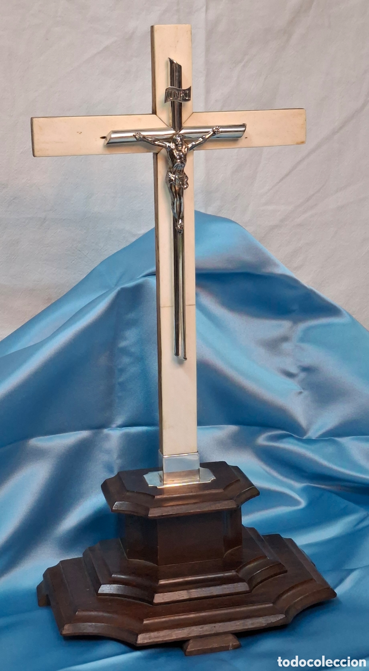 Antig&uuml;edades: Crucifijo de plata y madera - Foto 7