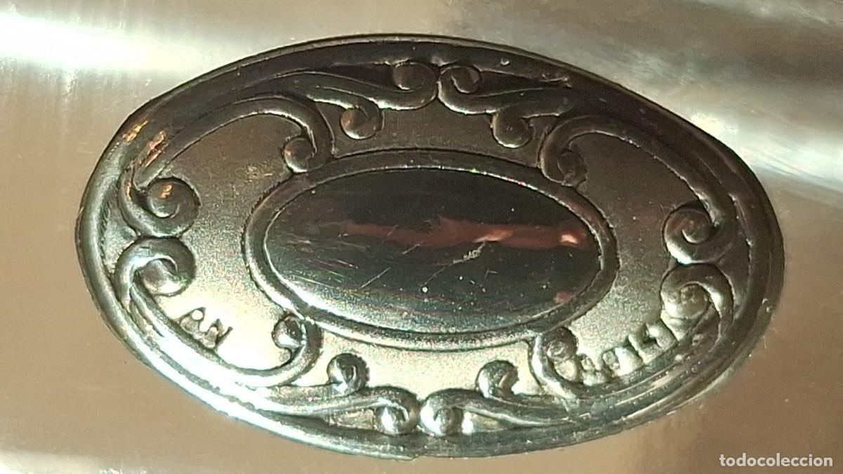 Antig&uuml;edades: 5 Copas de Licor de Cristal con Aplique de Plata - Foto 5