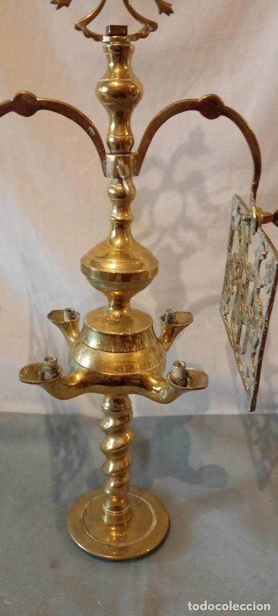 Antig&uuml;edades: L&aacute;mpara de aceite antigua de bronce - Foto 4