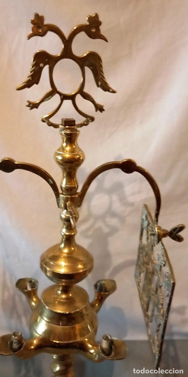 Antig&uuml;edades: L&aacute;mpara de aceite antigua de bronce - Foto 5