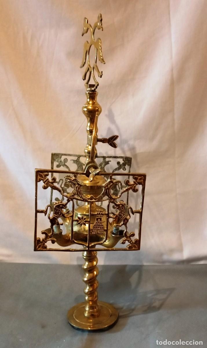 Antig&uuml;edades: L&aacute;mpara de aceite antigua de bronce - Foto 6