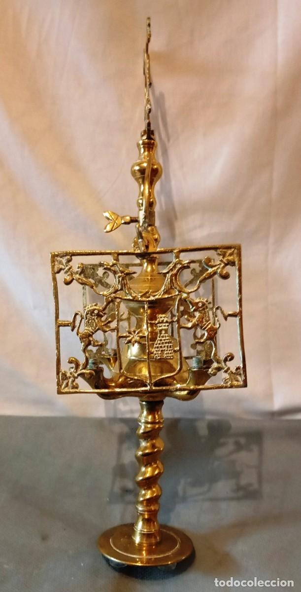 Antig&uuml;edades: L&aacute;mpara de aceite antigua de bronce - Foto 9