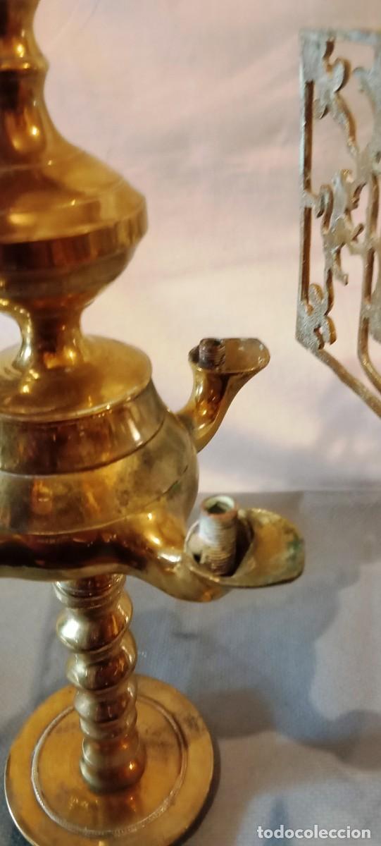 Antig&uuml;edades: L&aacute;mpara de aceite antigua de bronce - Foto 13