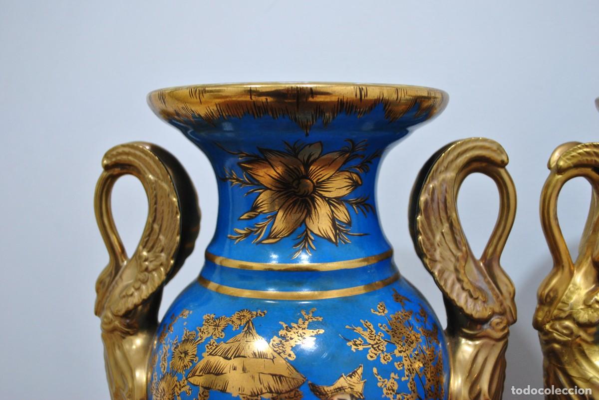 Antig&uuml;edades: JARRONES DE PORCELANA AZUL - Foto 5