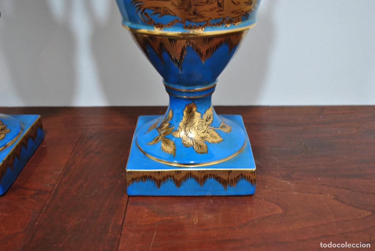 Antig&uuml;edades: JARRONES DE PORCELANA AZUL - Foto 7