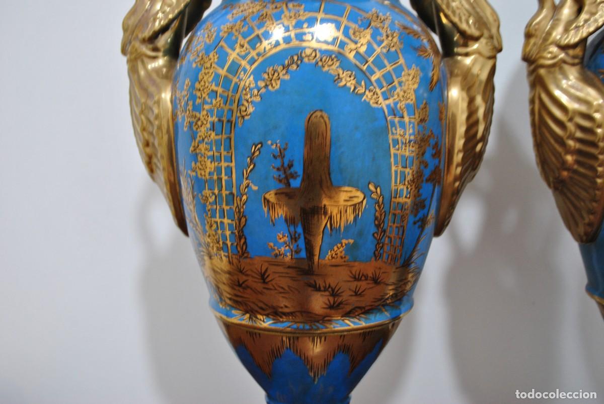 Antig&uuml;edades: JARRONES DE PORCELANA AZUL - Foto 11