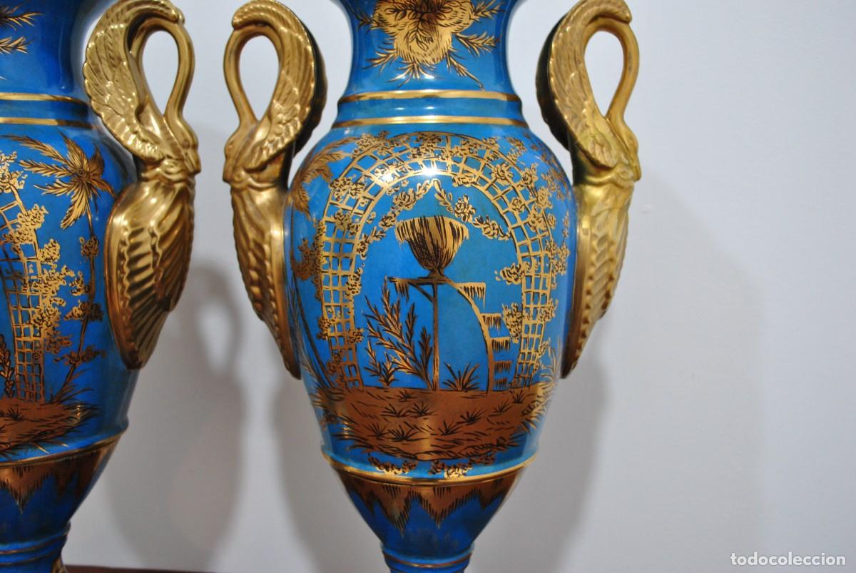 Antig&uuml;edades: JARRONES DE PORCELANA AZUL - Foto 12
