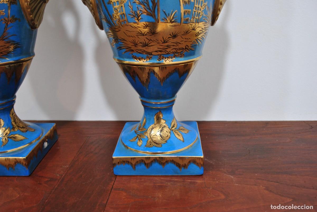 Antig&uuml;edades: JARRONES DE PORCELANA AZUL - Foto 14