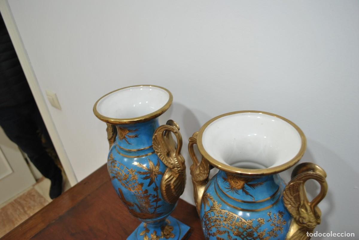 Antig&uuml;edades: JARRONES DE PORCELANA AZUL - Foto 15
