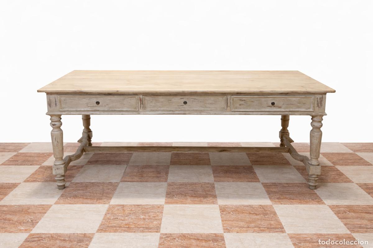 Antig&uuml;edades: GRAN MESA DE MADERA DE PINO LAVADA - Foto 1