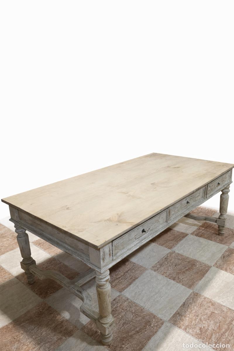 Antig&uuml;edades: GRAN MESA DE MADERA DE PINO LAVADA - Foto 5