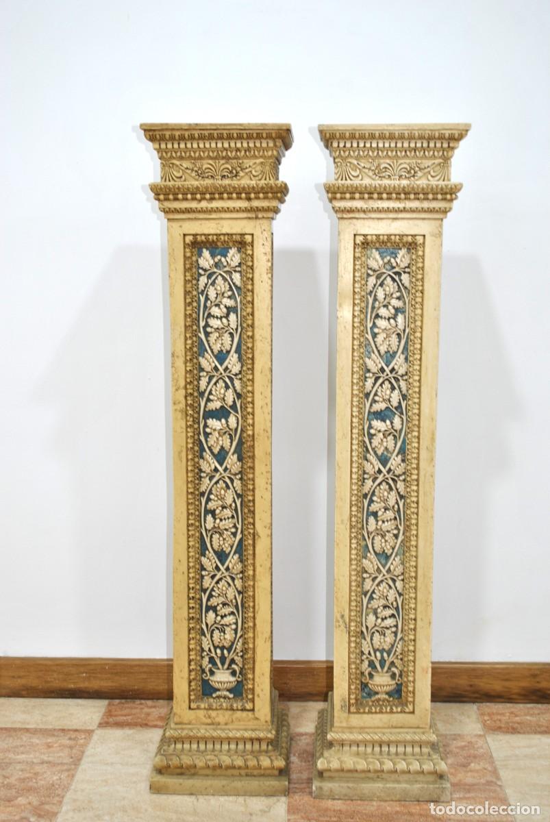 Antig&uuml;edades: PAREJA DE COLUMNAS ORNAMENTALES OREJUDO - Foto 1