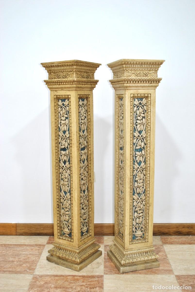 Antig&uuml;edades: PAREJA DE COLUMNAS ORNAMENTALES OREJUDO - Foto 7