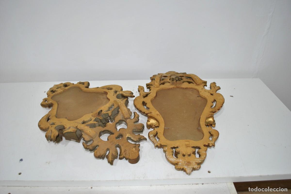 Antig&uuml;edades: PAREJA DE ESPEJOS DE MADERA ROCOC&Oacute; - Foto 7