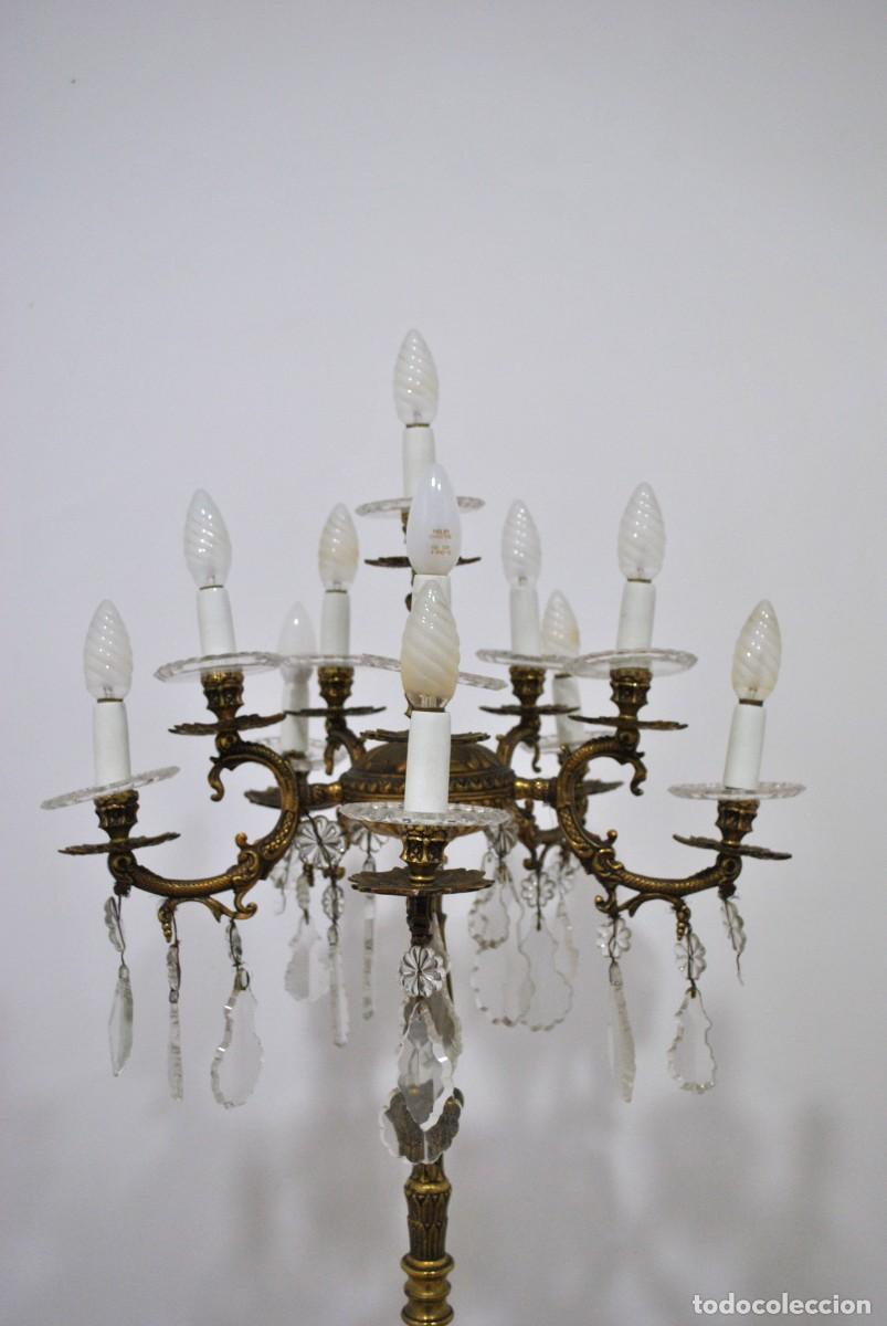 Antig&uuml;edades: L&Aacute;MPARA CANDELABRO DE PIE 11 LUCES - Foto 2