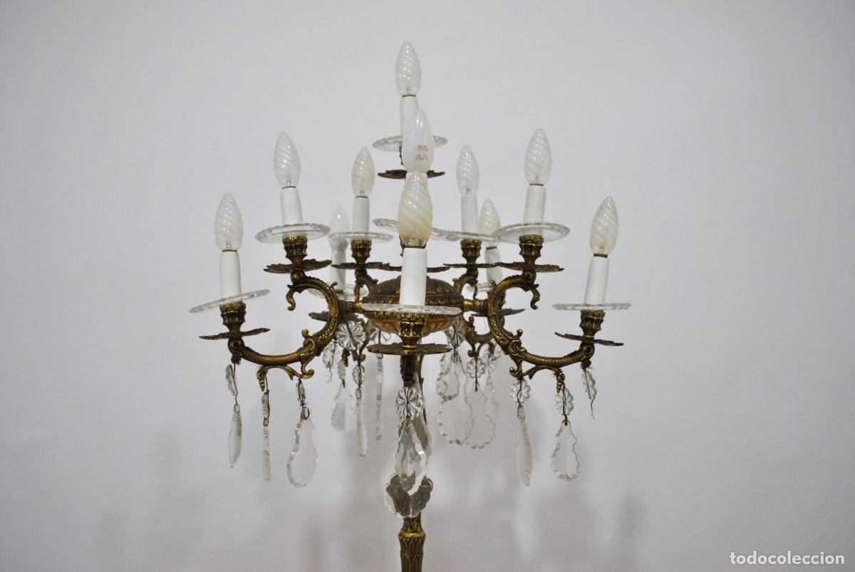 Antig&uuml;edades: L&Aacute;MPARA CANDELABRO DE PIE 11 LUCES - Foto 3