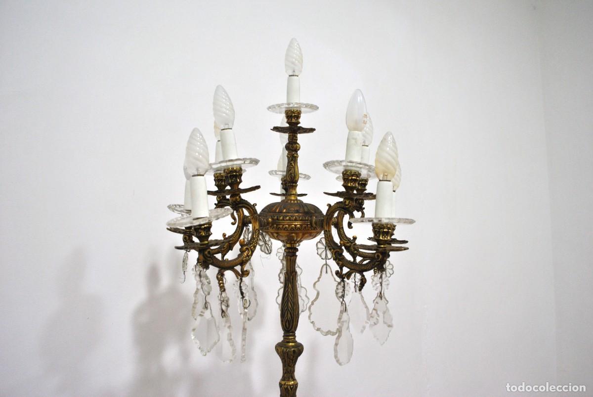 Antig&uuml;edades: L&Aacute;MPARA CANDELABRO DE PIE 11 LUCES - Foto 4