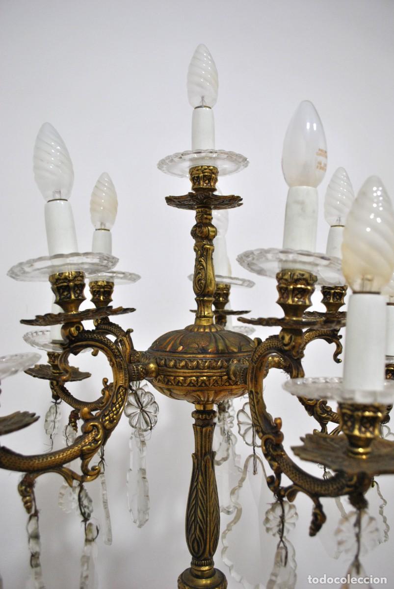 Antig&uuml;edades: L&Aacute;MPARA CANDELABRO DE PIE 11 LUCES - Foto 6