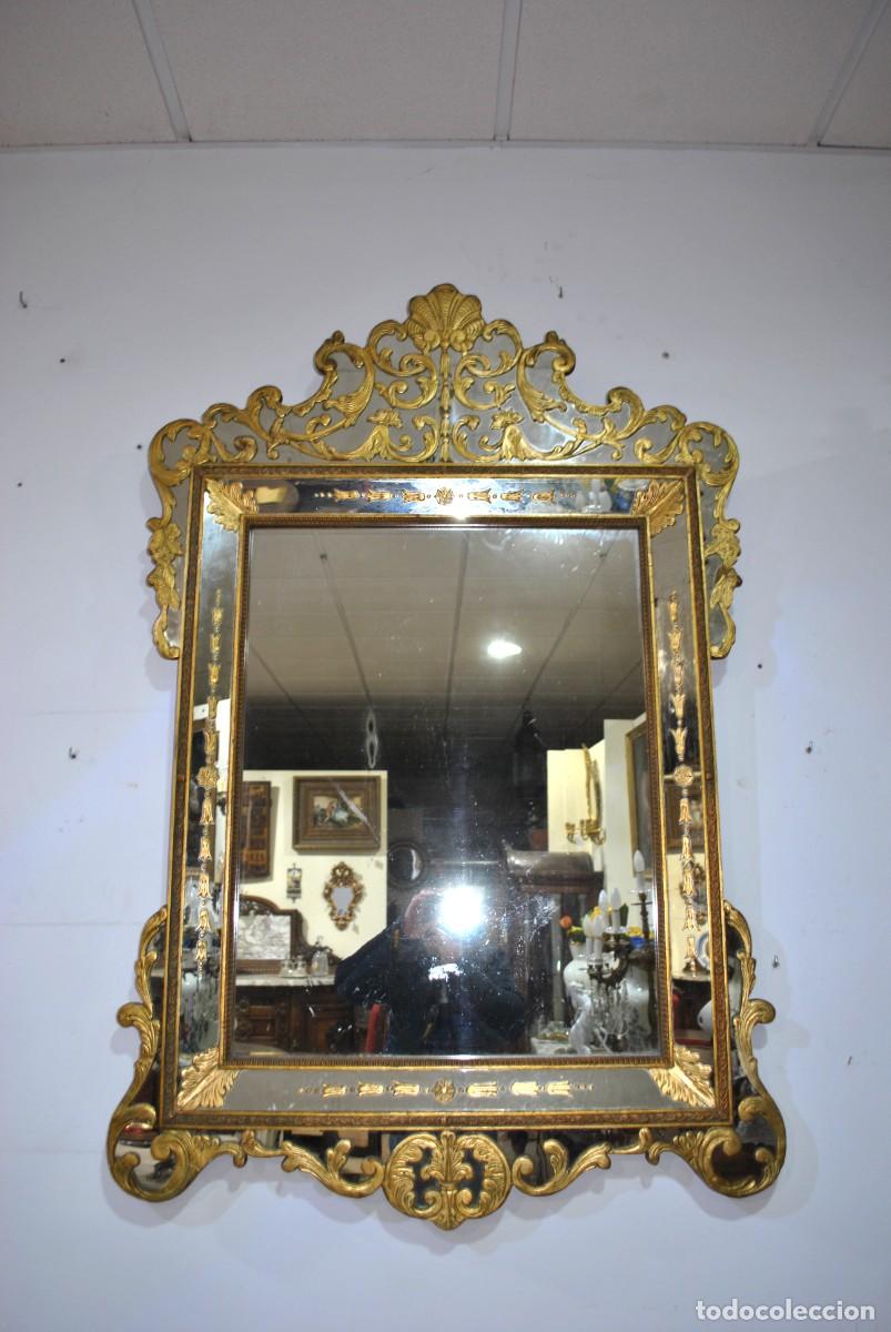 Antig&uuml;edades: ESPEJO ANTIGUO LUIS XV ORO - Foto 2