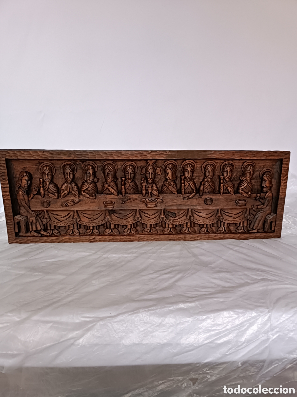 Antig&uuml;edades: Ultima cena en madera, bloque rectangular &uacute;nico - Foto 3