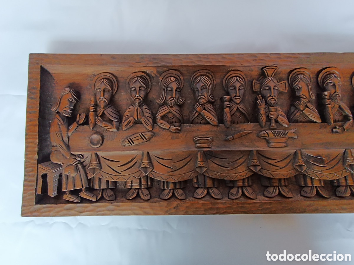 Antig&uuml;edades: Ultima cena en madera, bloque rectangular &uacute;nico - Foto 5