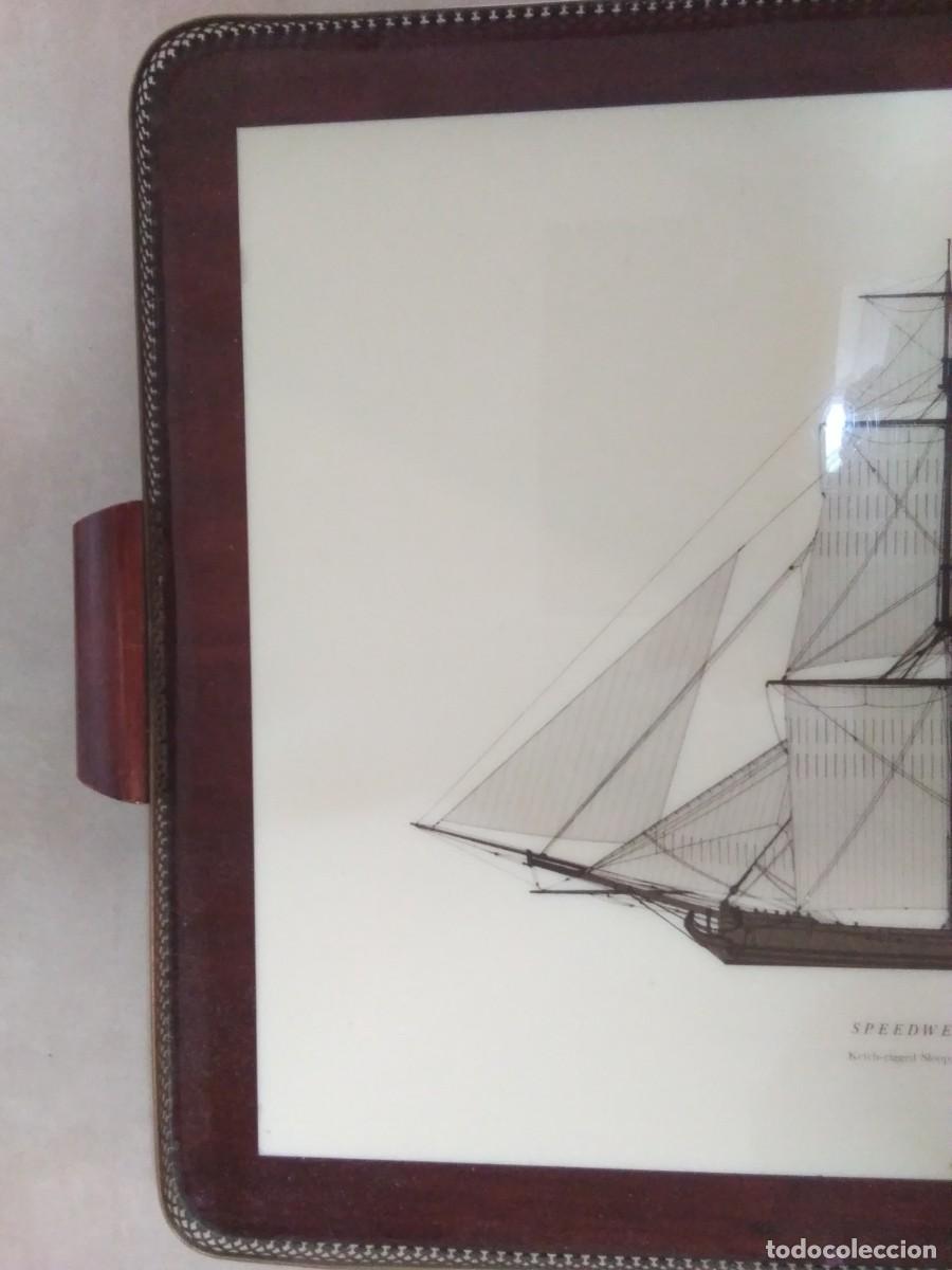 Antig&uuml;edades: Bandeja rectangular grande con motivo del velero Speedwell - Foto 4